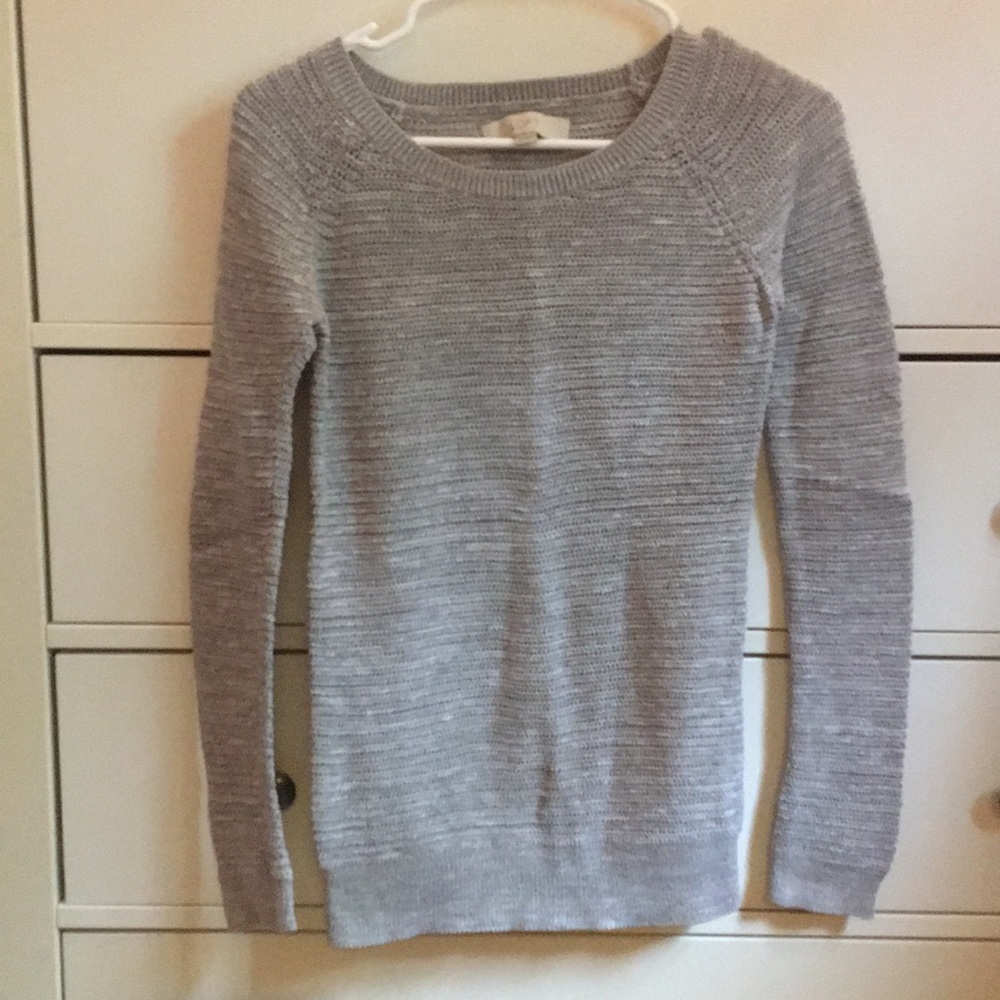 Loft XS Gray Knit Sweater